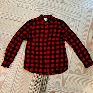 J. CREW SMALL PLAID BLOUSE